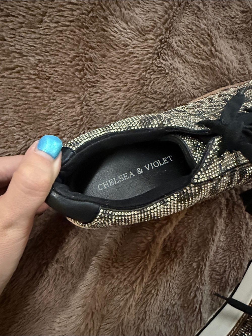 Chelsea & Violet Leopard-Pattern Rhinestone Platform Sneakers - Picture 6 of 7